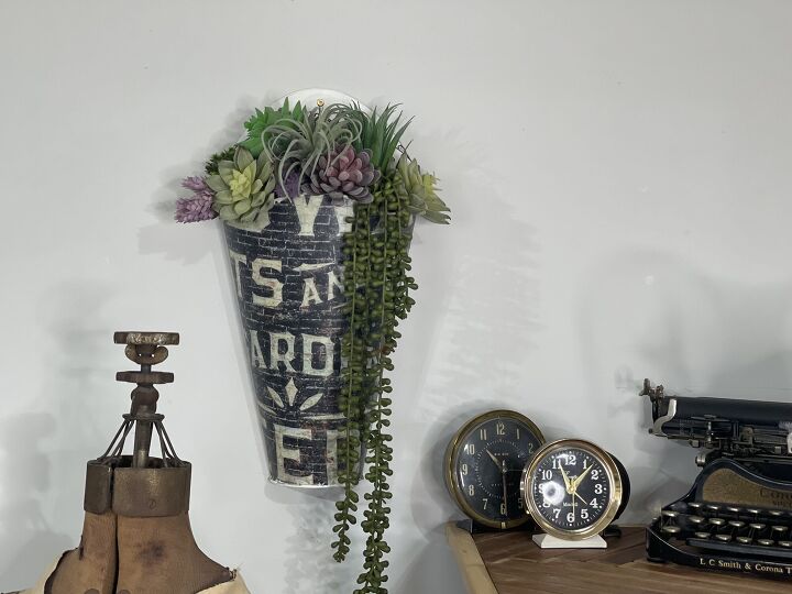 s 15 home upgrades using stencils decor transfers and paper graphics, This jazzed up wall planter