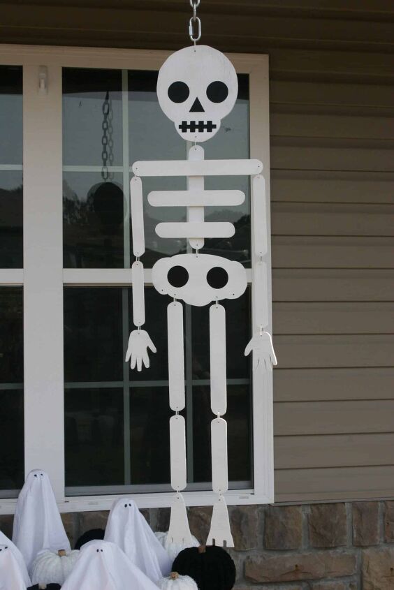 decorao de halloween de esqueleto de madeira faa voc mesmo