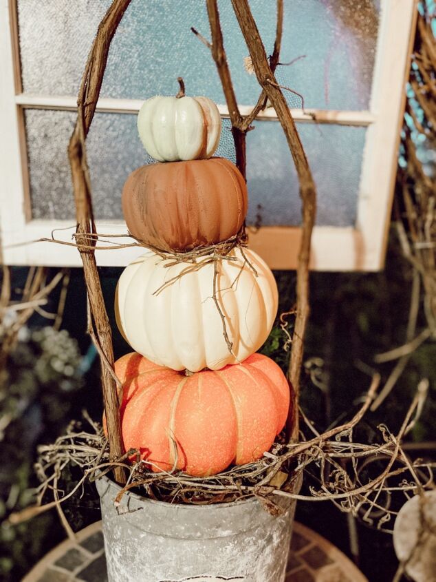 Mini Pumpkin Stack How to Create a Unique Caged Pumpkin Stack for Halloween! | Hometalk