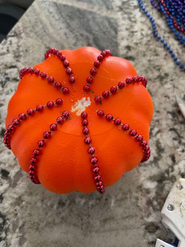 dollar tree mardi gras beads pumpkin