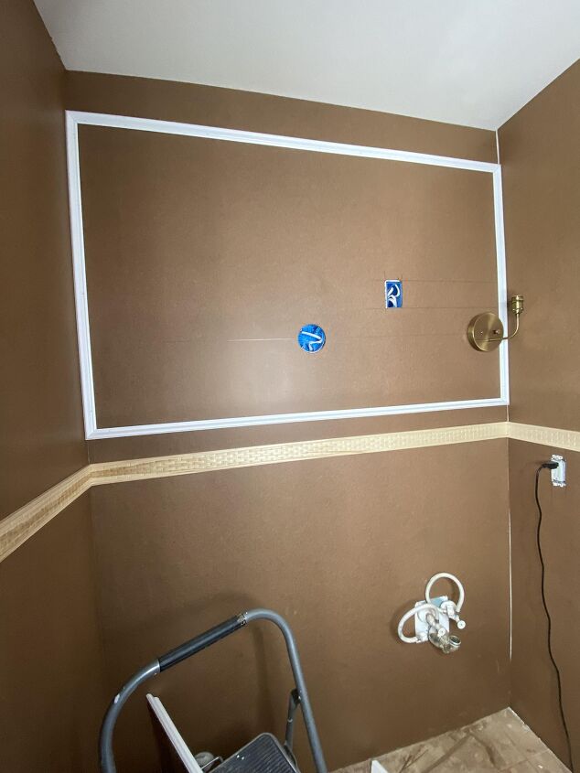 box trim walls powder room makeover part 2