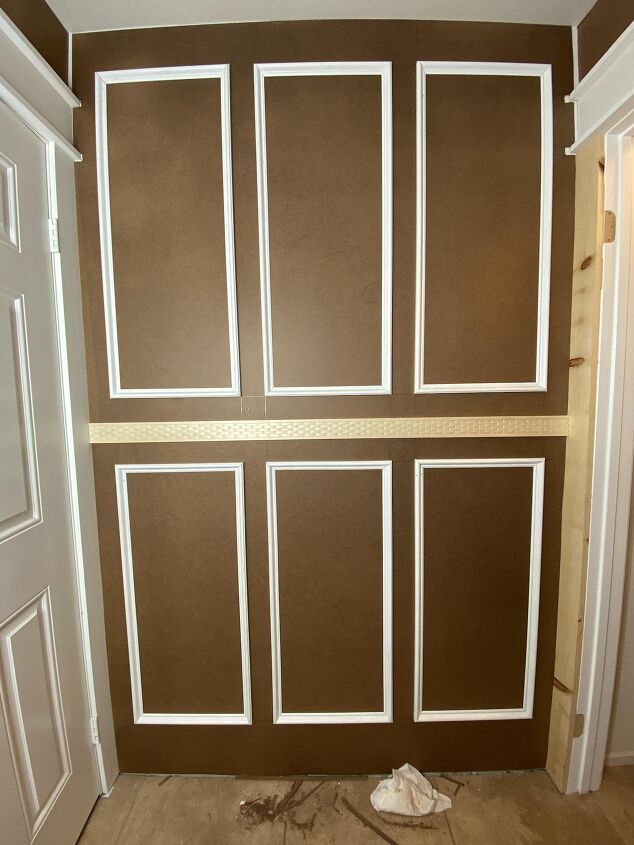 box trim walls powder room makeover part 2