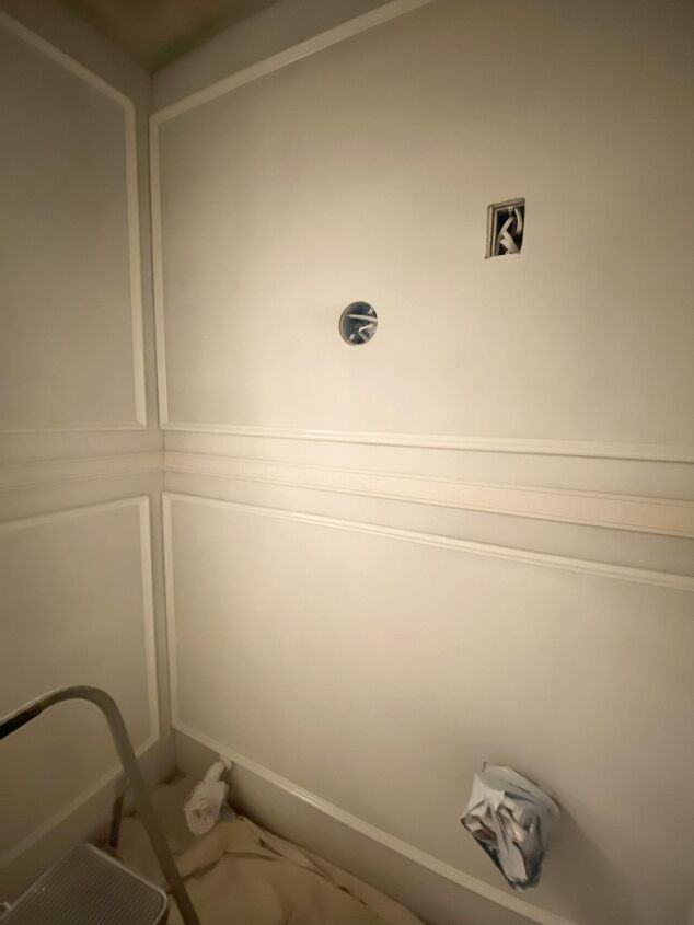 box trim walls powder room makeover part 2