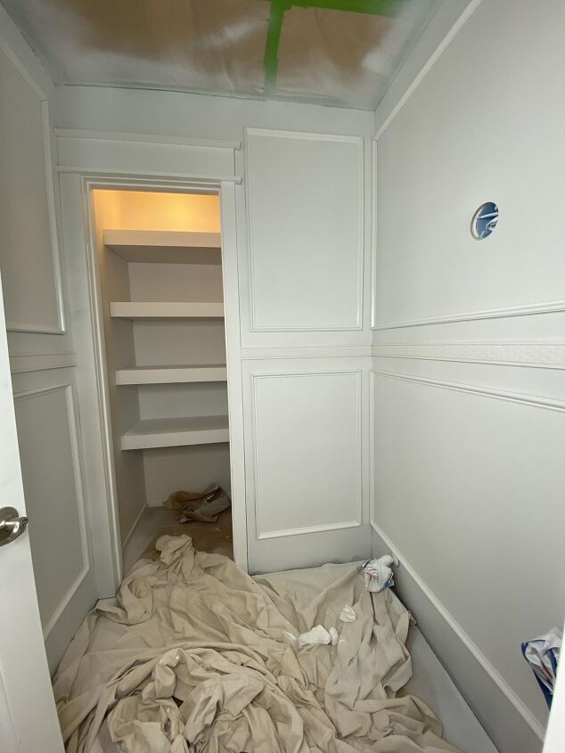 box trim walls powder room makeover part 2