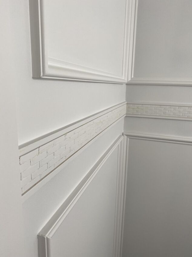 box trim walls powder room makeover part 2