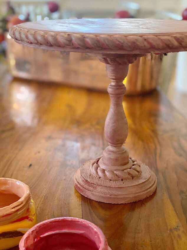 fall wood cake stand diy, eleven