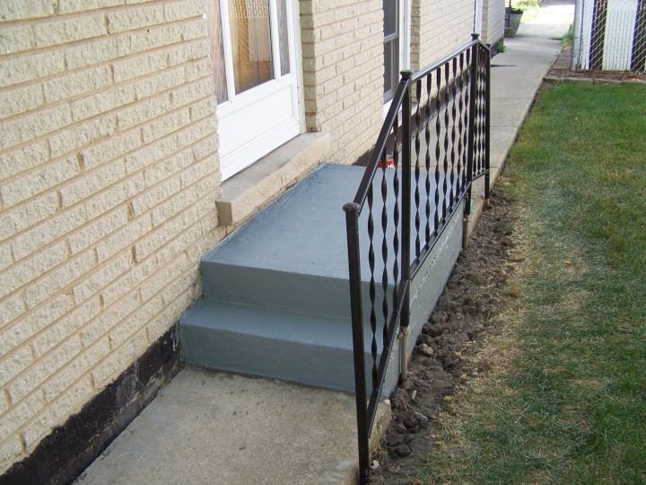 patching resurfacing painting entryway and steps