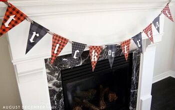 Bandera de Halloween imprimible de tela escocesa - ¡Gran proyecto de bricolaje!