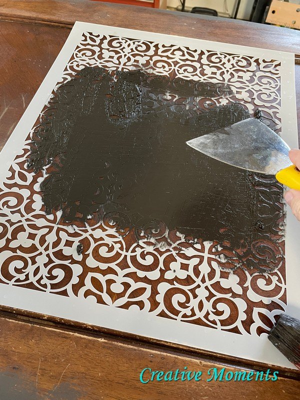 damaged coffee table top no problem add texture