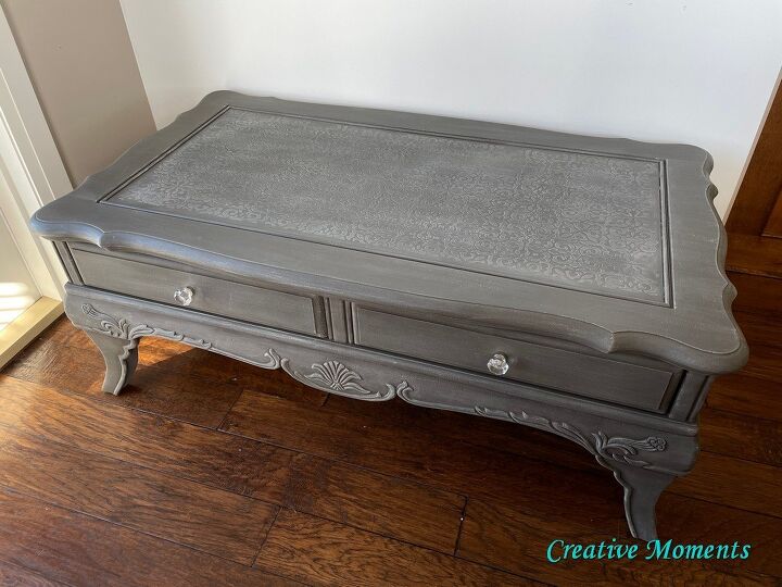 damaged coffee table top no problem add texture