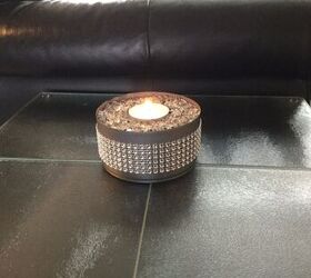 s 16 clever upcycles that resulted in expensive looking decor, A blingy tuna can candleholder