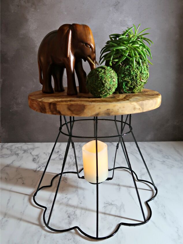 s 16 clever upcycles that resulted in expensive looking decor, This charming lampshade frame plant stand
