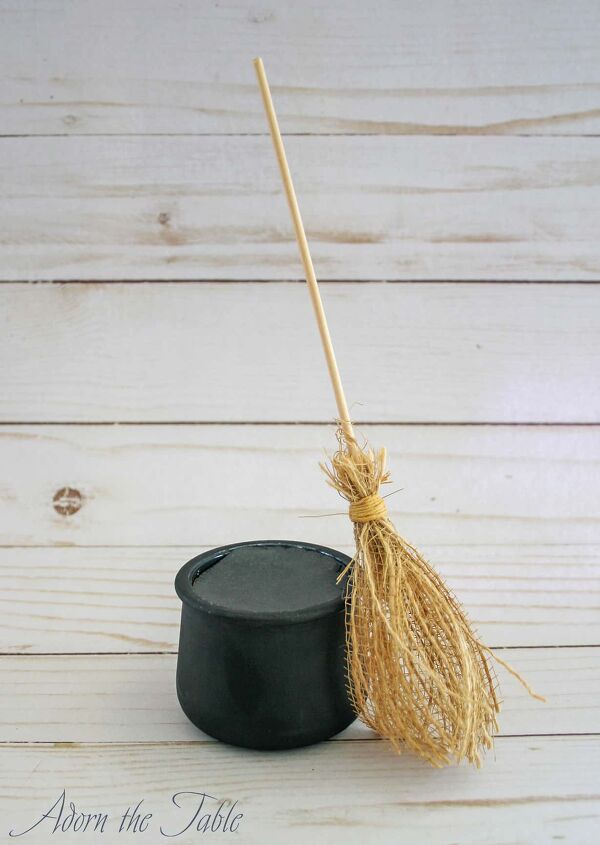 diy witch s broomstick place card holder