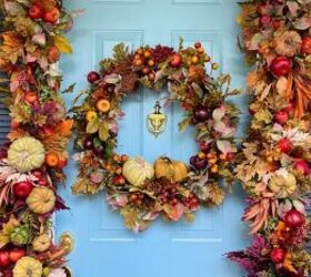 s 13 adorable thanksgiving ideas to try next month, Her beautiful door decor