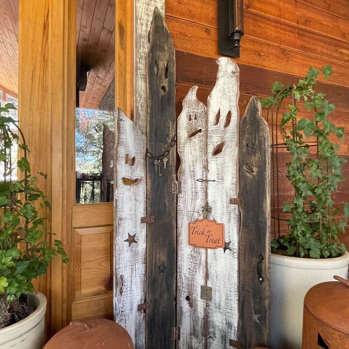 upcycled wood ghosts