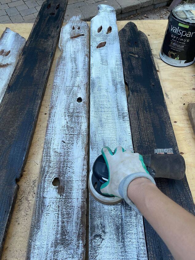 upcycled wood ghosts