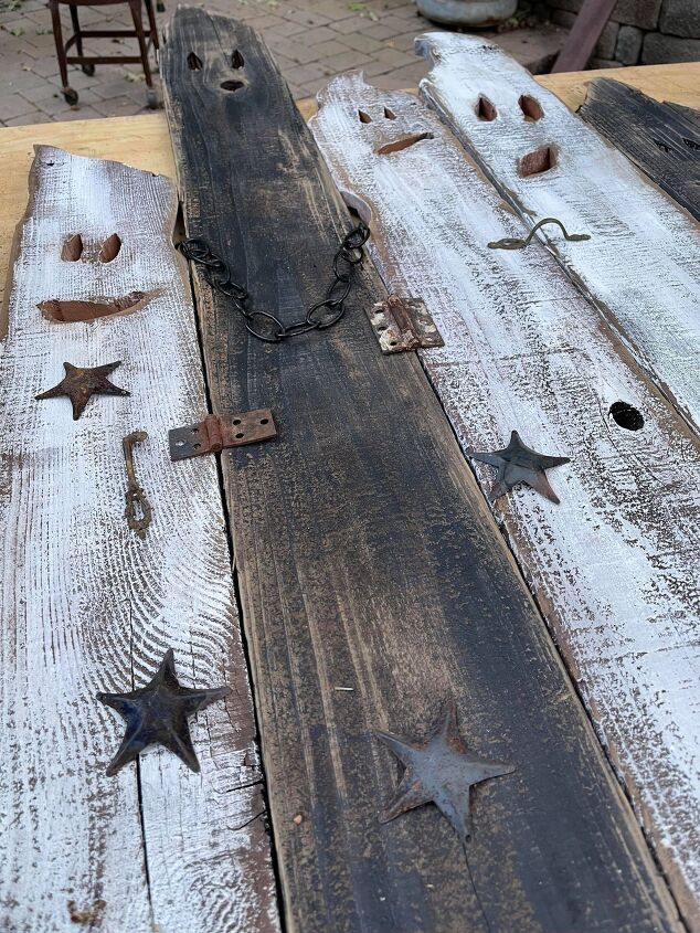 upcycled wood ghosts