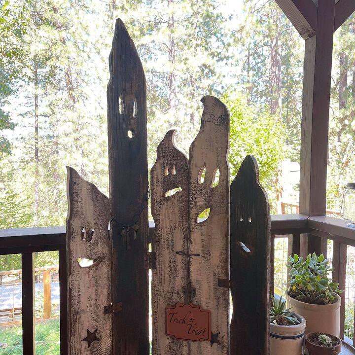 upcycled wood ghosts
