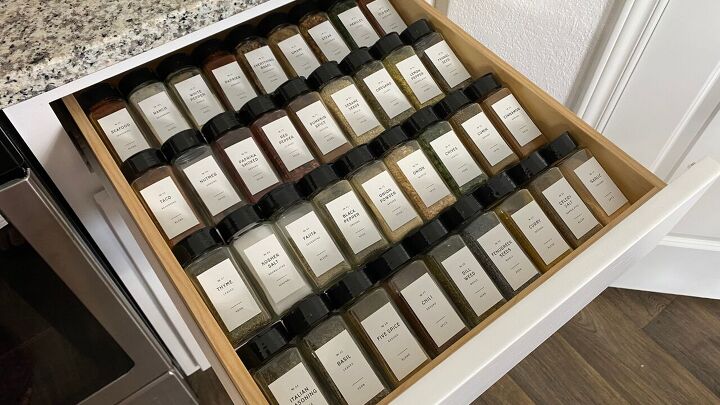 s 18 inexpensive ways to make your kitchen prettier and more organized, Organize your spice drawer