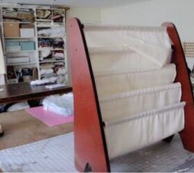 How to get bonus laundry room storage out of an old book rack