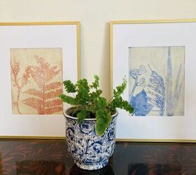 s 18 genius ways to get the anthropologie look on a budget, Create jelly plate botanical prints