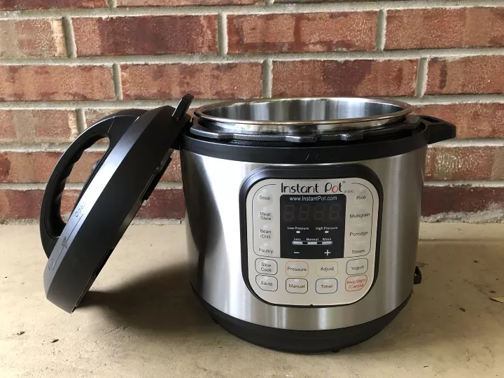 how to clean an instant pot inside and out, Instant Pot on countertop with lid off