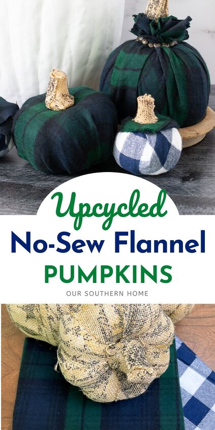 no sew diy flannel pumpkins