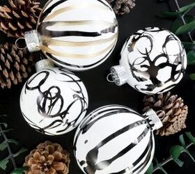 s 9 clever ways to fake high end holiday decor in your home, These chic abstract ornaments