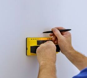 how to find a stud in the wall with and without a stud finder, hand marking spot on wall using a stud finder