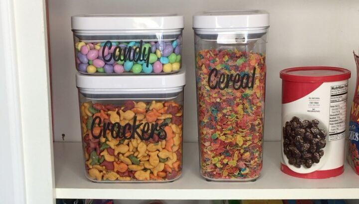 s buy some walmart bins to copy these amazing ideas, Label your pantry items