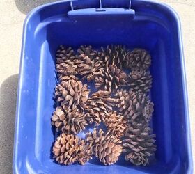 Toss some pine cones in a plastic bin to copy this simple but classic fall look