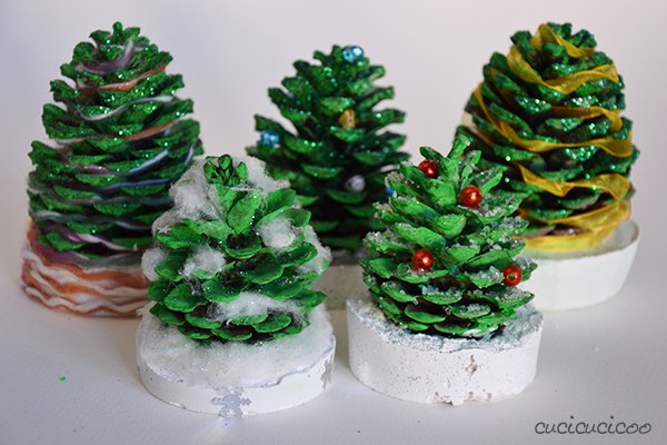 s 16 wild ways people are using pine cones this season, These festive glittery Christmas trees