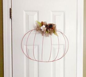 s 10 different ways to use those pumpkin wire wreath forms, This natural fall pumpkin