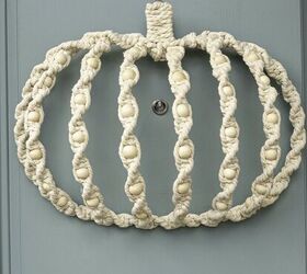 s 10 different ways to use those pumpkin wire wreath forms, A charming fall macrame wreath