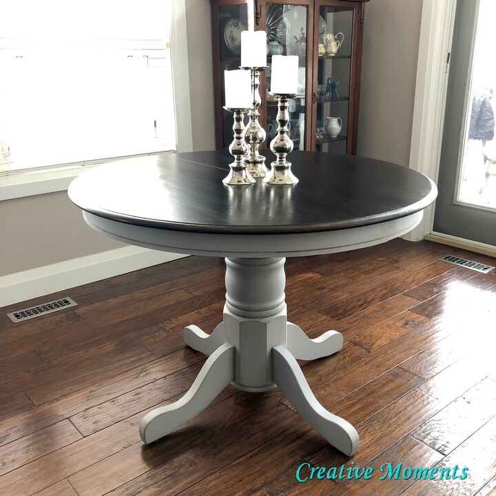 s 14 ways to make your old dining table look better before thanksgiving, Brush on dark gel stain