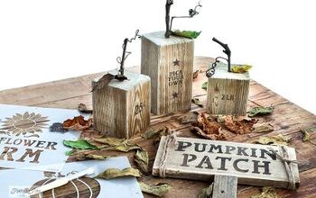 ¡Haz este adorable huerto de calabazas de otoño con restos de madera!
