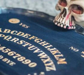turn a serving tray into a halloween ouija board