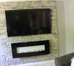 12 maneras inspiradoras de decorar alrededor de un televisor, DIY Airstone Veneer Stone Accent Wall