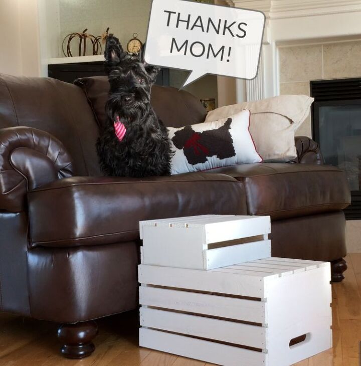 s 10 incredible ways to turn michaels crates into home decor, These adorable doggy stairs