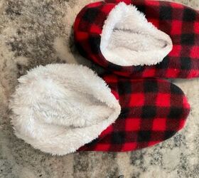 The adorable reason this DIYer turned her Dollar Tree slippers inside out this week