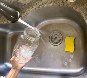 Pour bleach and water into a jar for this year-round flower hack