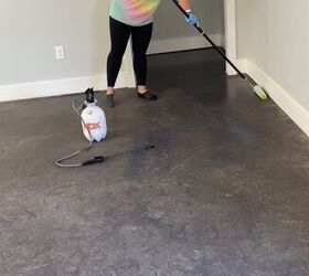 acid staining concrete floors, Spray or pour Roll