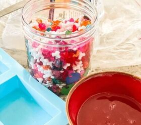 We just found the cutest way to use spare plastic beads for the holidays