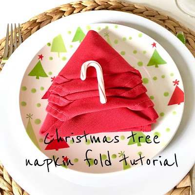 17 ideas llamativas que te ayudarn a planificar una bonita navidad, Tutorial de doblado de servilletas del rbol de Navidad