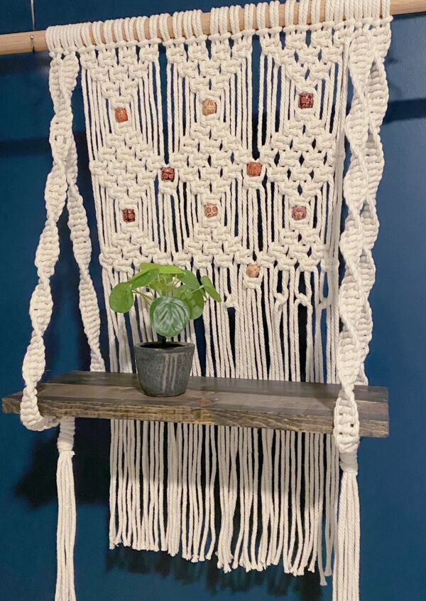 macrame hanging shelf