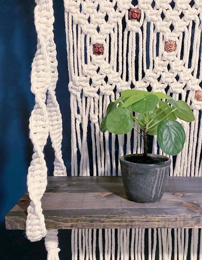 macrame hanging shelf