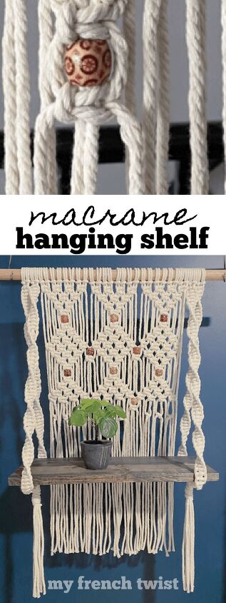 macrame hanging shelf