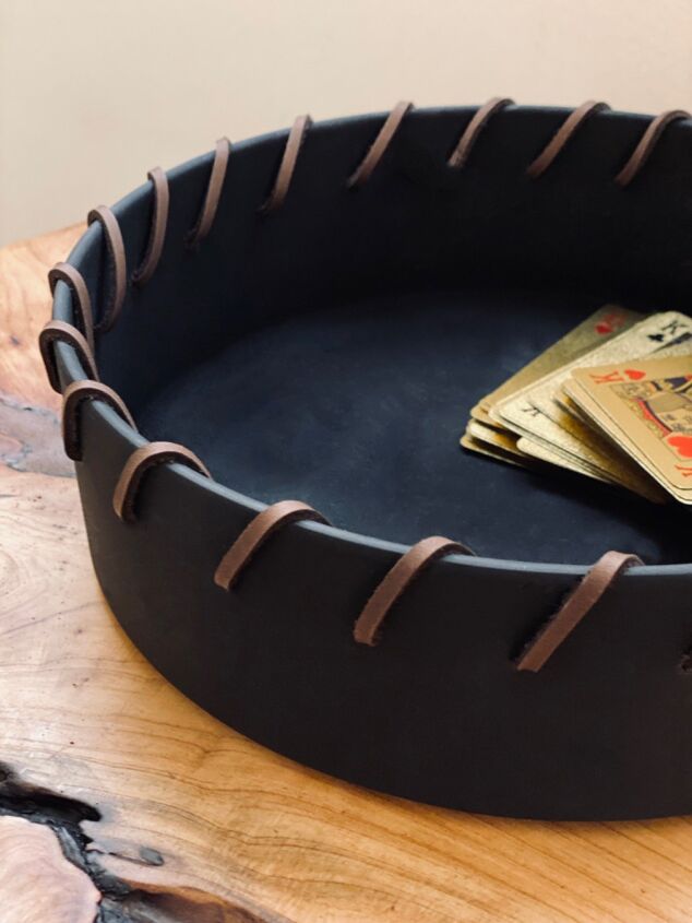 leather braided bowl