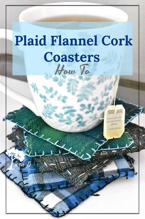 diy plaid flannel coasters