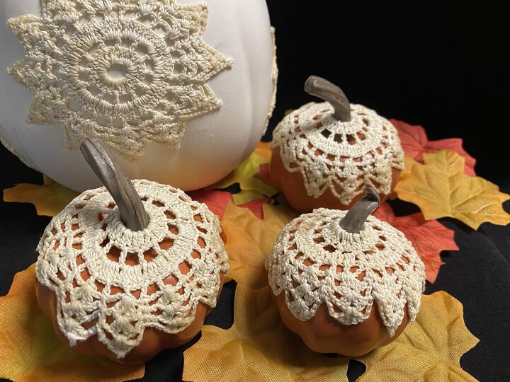 how to make vintage crochet lace pumpkins